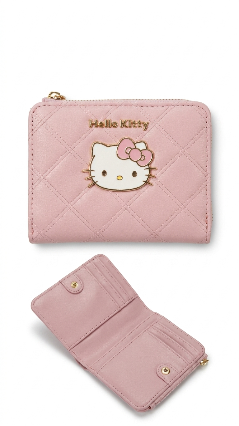 Hello Kitty Quilted Wallet Pink