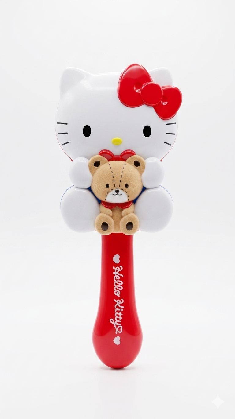 Official Sanrio Hello Kitty 3D Die-Cut Hair Brush (9.3 inches)