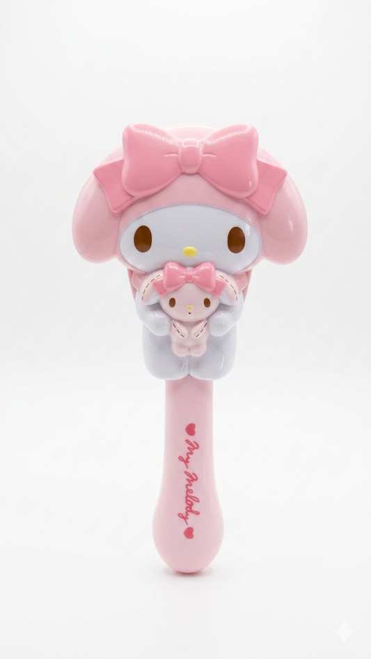 Official Sanrio My Melody & My Sweet Piano 3D Die-Cut Hair Comb – Pastel Pink Kawaii Handheld Comb