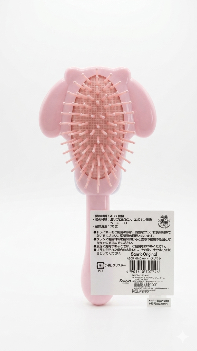 Official Sanrio My Melody & My Sweet Piano 3D Die-Cut Hair Comb – Pastel Pink Kawaii Handheld Comb