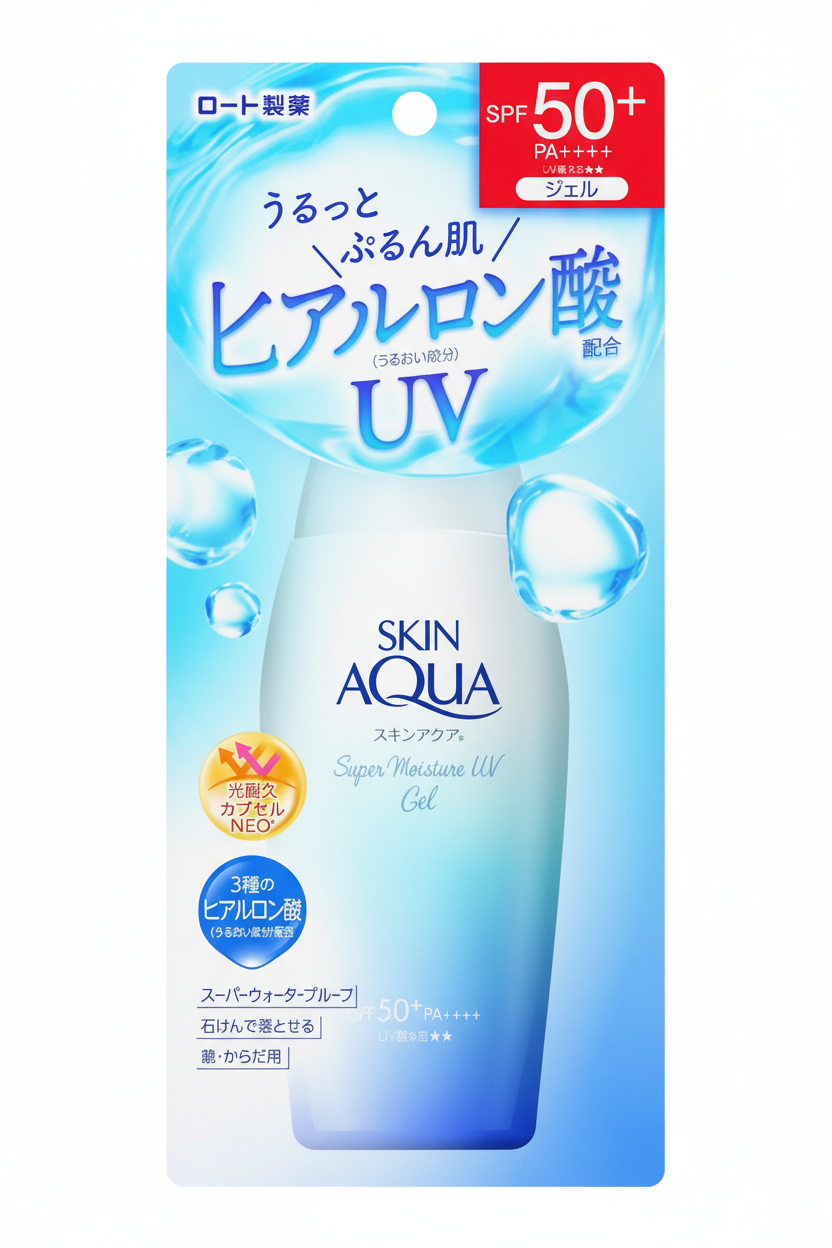 Skin Aqua UV gel zoomed out on white background